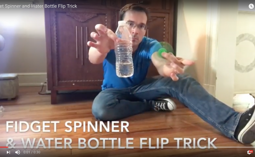 Fidget Spinner and Water Bottle Flip Trick